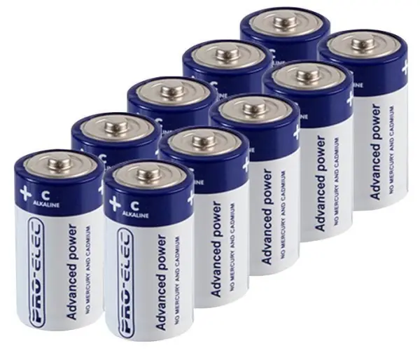 PRO ELEC Ultra Alkaline C Batteries, 10-Pack