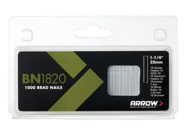 Arrow BN1820 Brad Nails 32mm 18g (Pack of 1000)