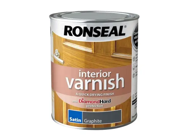 Ronseal Quick Dry Satin Varnish, Graphite, 750ml