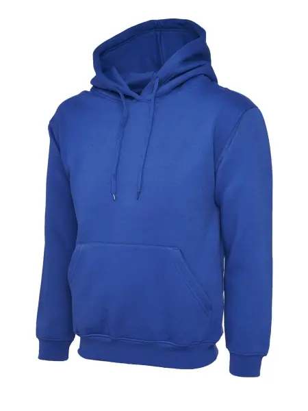 Uneek Premium Unisex Hooded Sweatshirt - 50% Poly/Cotton - Royal - XS