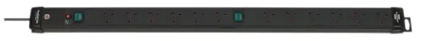 BRENNENSTÜHL Premium-Line 12-Gang Mains Extension Lead, 3m, Black