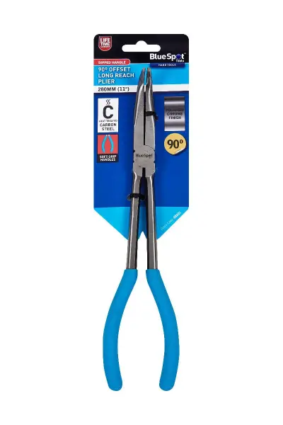 Blue Spot Tools 280 mm 90° Offset Long Reach Plier, Heat-Treated Carbon Steel