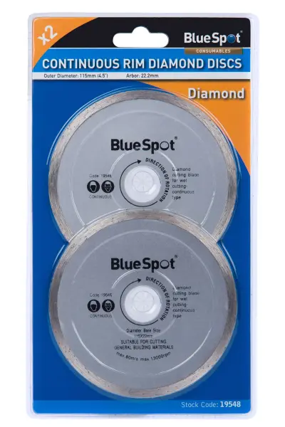 Blue Spot Tools Discos Diamantados de 115mm (4.5in) para Corte Continuo - Pack 