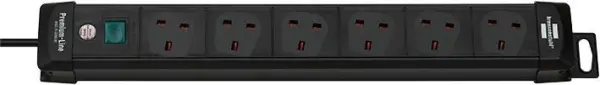 BRENNENSTUHL Premium 6-Way Switched Extension Lead, 3m, Black