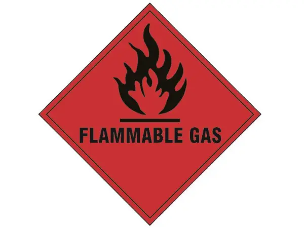 Scan Flammable Gas Self-Adhesive Vinyl Sign (100 x 100mm)