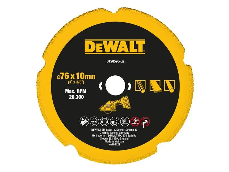 DEWALT DT20590 Diamant-Mehrstoff-Sägeblatt 75mm