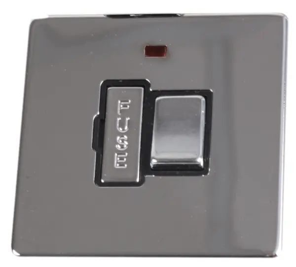 Interrupteur sans vis à néon PRO ELEC, 20A, finition chrome brillant