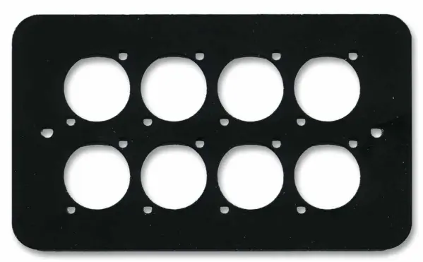 PENN ELCOM Placa de Parede 2-Gang XLR/Speakon/RJ45, Preta