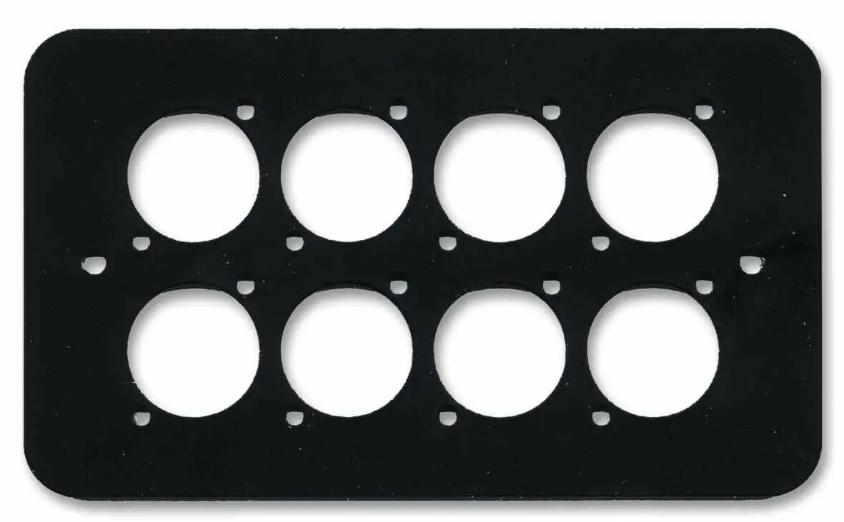 Plaque murale double PENN ELCOM pour XLR/Speakon/RJ45, Noir