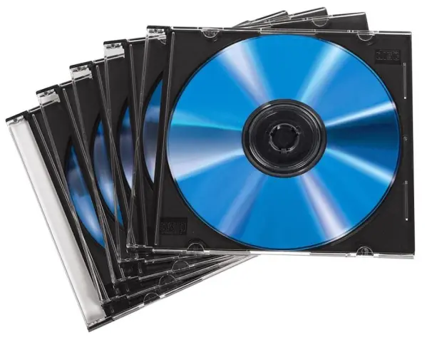 HAMA Slim CD Jewel Cases, Transparent/Black, 50-Pack