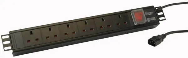 POWERDATA TECHNOLOGIES PDU 6 Vie con Spina IEC C14, Montaggio Rack 1.5U
