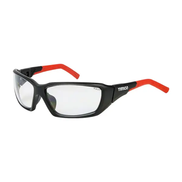 Timco Sports Style Safety Glasses - Adjustable, Clear Lens, One Size