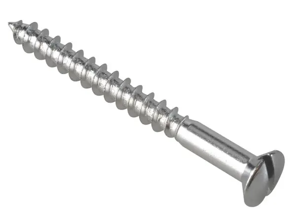 ForgeFix Multi-Purpose Raised Head Screws 4.0 x 40mm, Chrome, Pack of 20