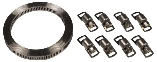 DURATOOL 3m Stainless Steel Hose Clip Set - 8mm