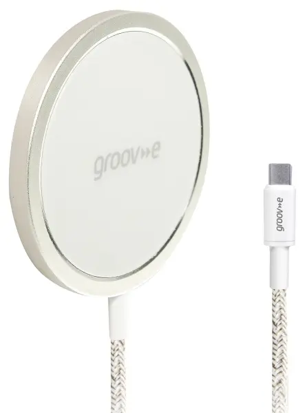 GROOV-E 15W Magnetic Wireless Charging Pad, White