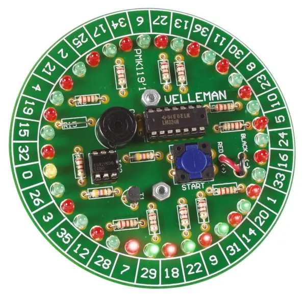 Whadda UK Roulette Kit Electronic Wheel with LEDs & Sound