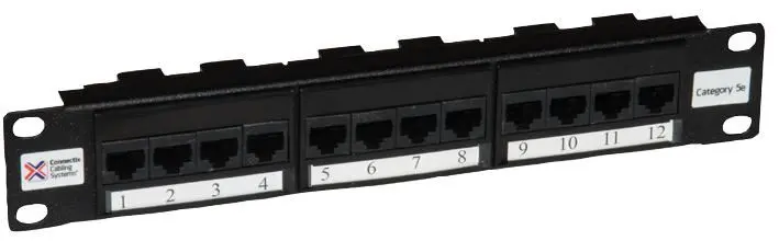 CONNECTIX CABLING SYSTEMS פאנל תקשורת Cat5e Elite, 8x RJ45, 4x טלפון, עיצוב 1U