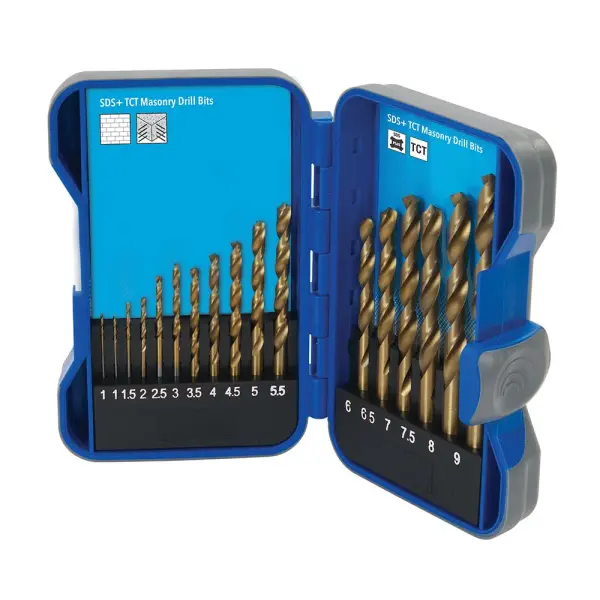 Silverline Titanium-Coated HSS Drill Bit Set, 1-9mm, 17pc