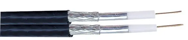 WEBRO Cavo Coassiale Doppio WF65 con Treccia in Alluminio, Nero, Bobina 50m