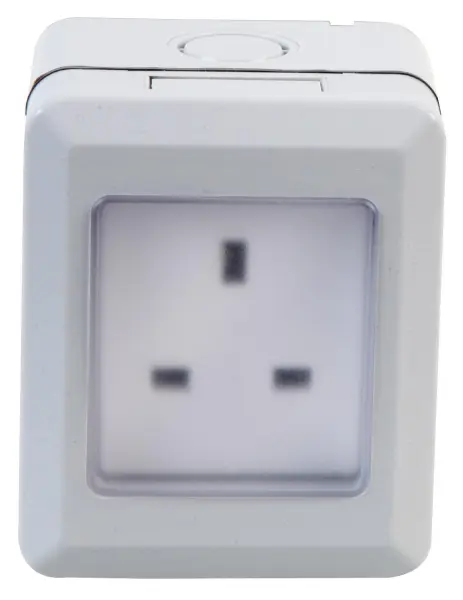 PRO ELEC 1-Gang Weatherproof Outdoor Mains Socket, IP55