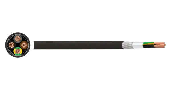PRO POWER Double Screened Servo Motor Supply Cable, 4 Core, 1.5 mm², 50m