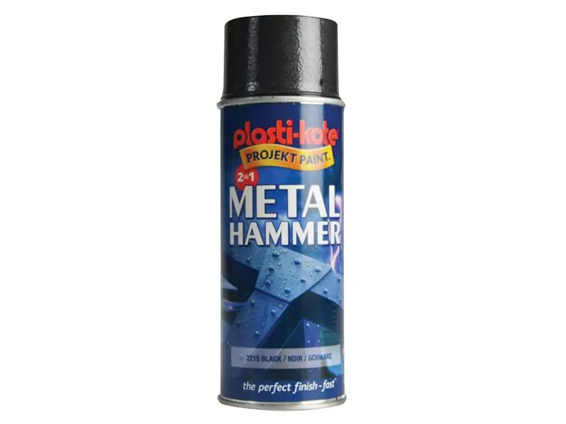 Peinture en aérosol effet martelé PlastiKote pour métal - Noir, 400 ml