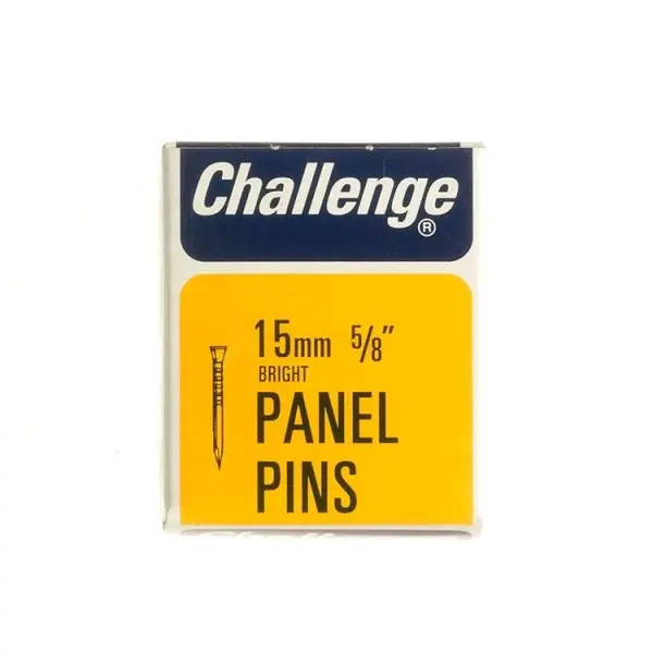 Challenge Bright Steel Panel Pins 15mm 40g