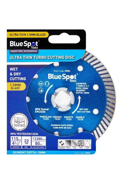 Blue Spot Tools - 115mm Super Dunne Turbo Snijschijf