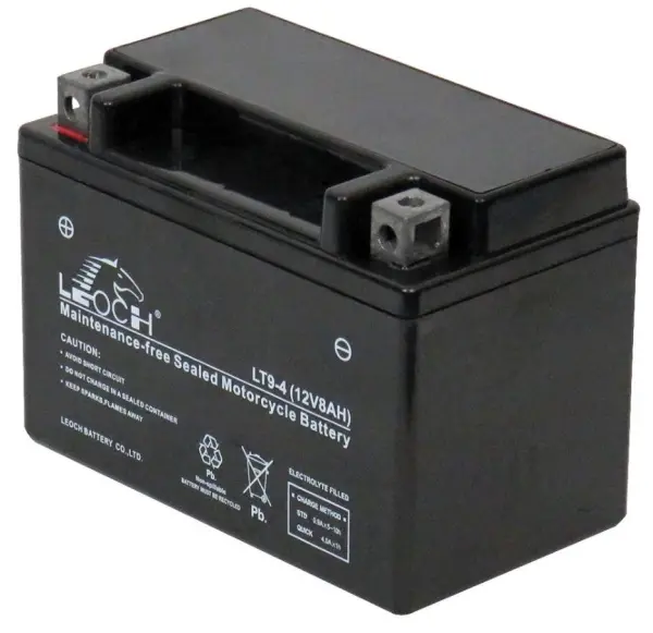 LEOCH Batterie Moto 12V 8Ah Haute Performance, Entretien Réduit, 3,05kg