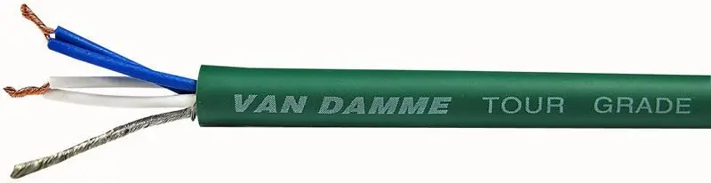 VAN DAMME 투어 등급 클래식 XKE StarQuad 마이크 케이블, 그린, 100m 릴