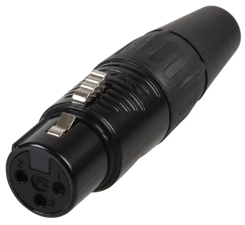 REAN RC3F-BAG 3-Pin XLR Female Socket, Black, Silver Contacts