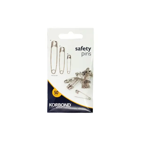 Korbond Safety Pins Assorted, 50 Pack