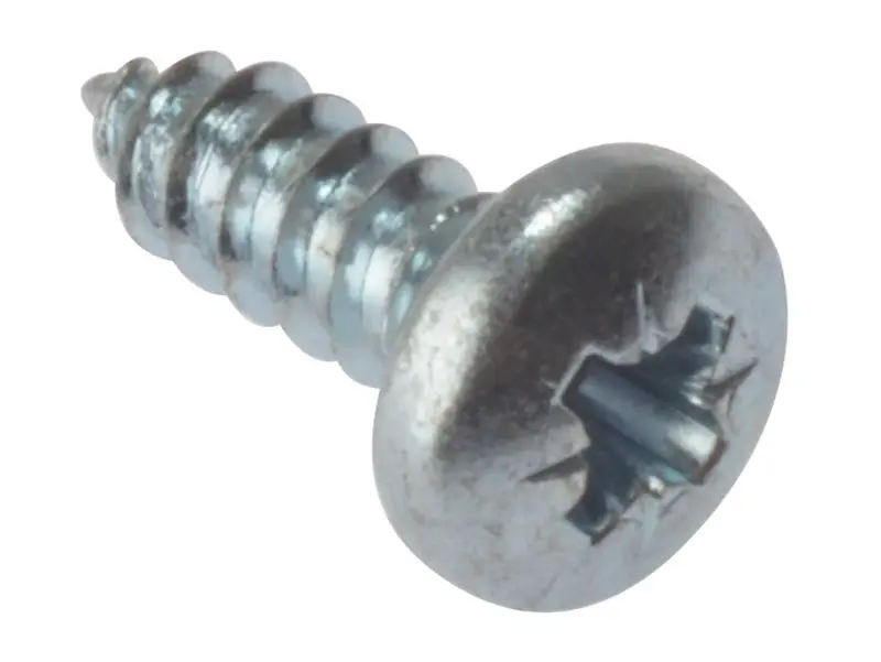 ForgeFix Self-Tapping Pozi Screws, ZP Pan Head, 1/2in x 10, Box 200