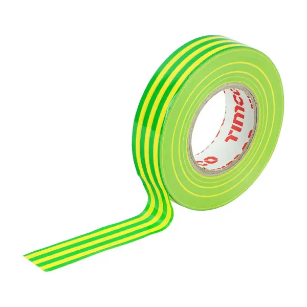 Timco PVC Insulation Tape - Green & Yellow Stripe, 25m x 18mm (10 Pack)