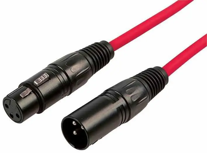 RARAION 3-Pin XLR Male to Female Patch Lead, 1.5m, Red