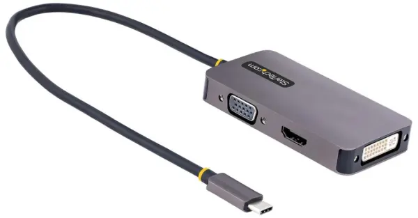 Adaptateur multiport USB-C STARTECH avec DVI-I, HDMI et VGA