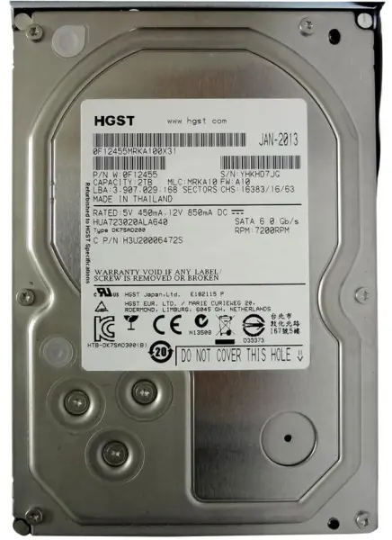 Hitachi Gereviseerde 3,5” SATA 6Gb/s 2TB HDD - 7200rpm