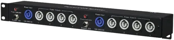 Transcension PowerCON 8-Way Splitter with Circuit Breakers, 19-Inch Rack Mount