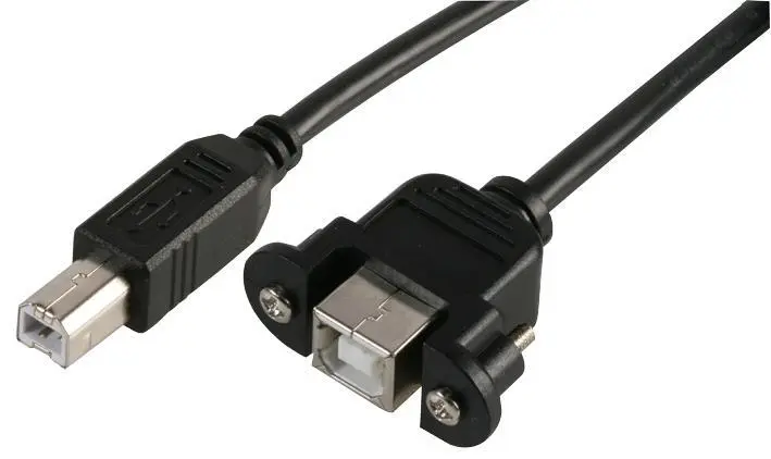 PRO SIGNAL USB 2.0 B Male to Panel Mount Female Cable, 0.3m, Black