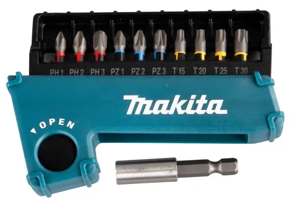 Makita - Juego de Brocas de Impacto Premier Torsión 11 Piezas - Set A - PH/PZ/T
