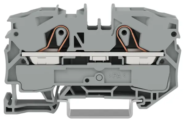 WAGO 2-Conductor Through Terminal Block, Push-In, 35mm DIN Rail, 800V - Grey 20AWG 4AWG 76A