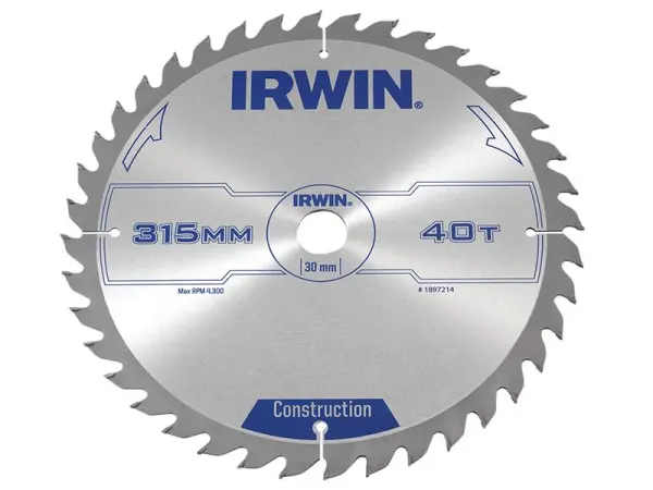 IRWIN Lame générale pour scie à table et scie à onglet, 315 mm x 30 mm, 40 d AT