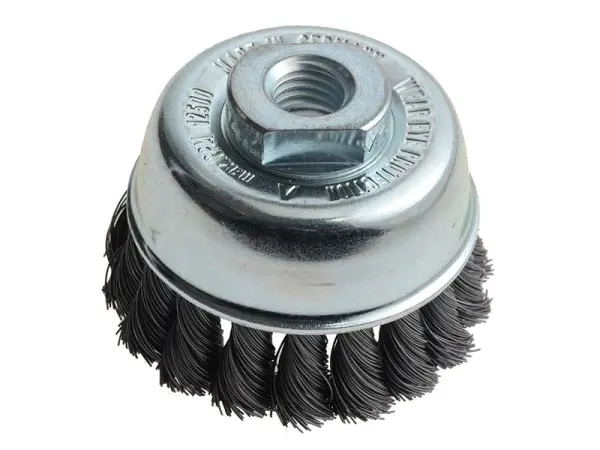 Lessmann Knot Cup Brush 65mm, M14x2.0, Steel Wire