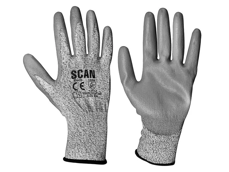 Gants résistants aux coupures Scan avec revêtement PU gris - Taille 11 (XXL)