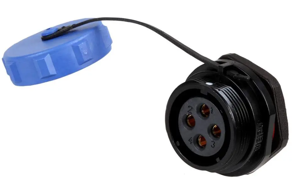 PRO ELEC 4-Pole Threaded Panel Mount Connector Socket, IP68