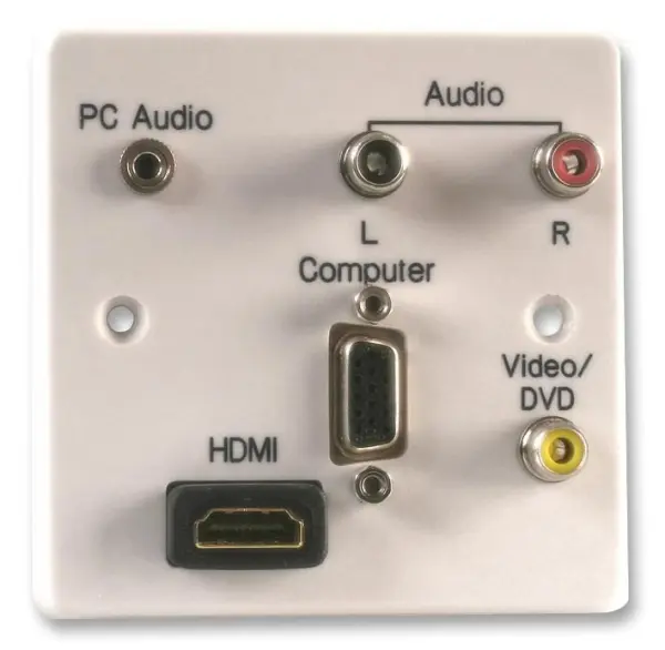 PRO SIGNAL 1-Gang Multimedia Wallplate with HDMI, VGA & Audio