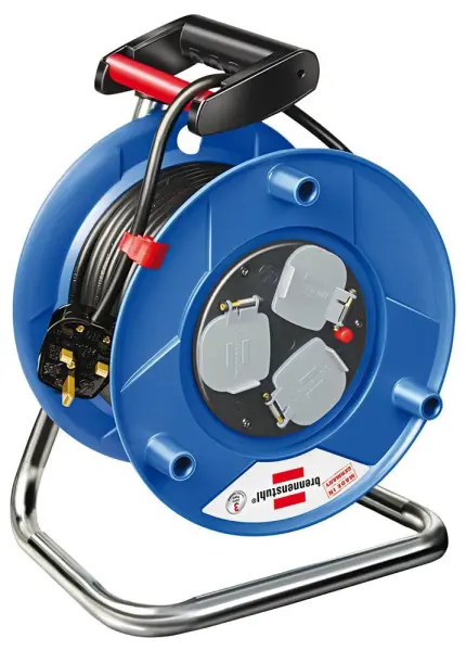 BRENNENSTUHL 3 Gang Garant Cable Reel, 240V AC, 13A - 20m