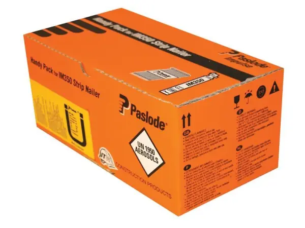 Clous annelés Paslode 2,8 x 63mm en acier inoxydable (Boîte de 1100 + pile à én