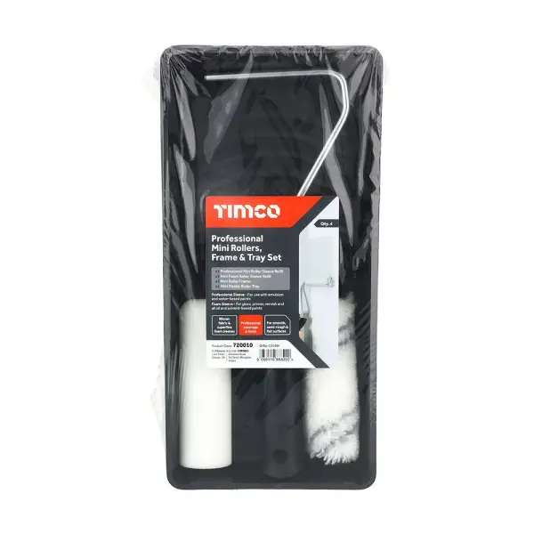 Ensemble Pro Mini Rouleau Timco - Cadre et Bac 4 pièces, 4 pouces