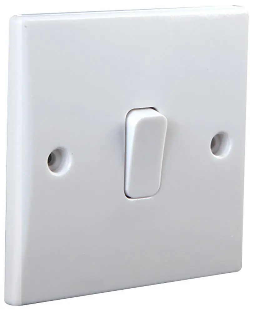 PRO ELEC 1 Gang 1 Way Rounded Edge Wall Switch, 10AX, 250V